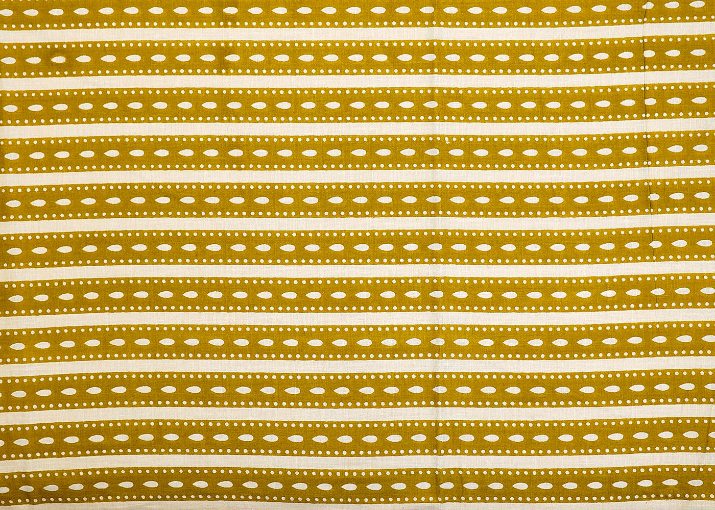 Mehendi Green Printed Cotton Fabric with Alternate Stripes 13775
