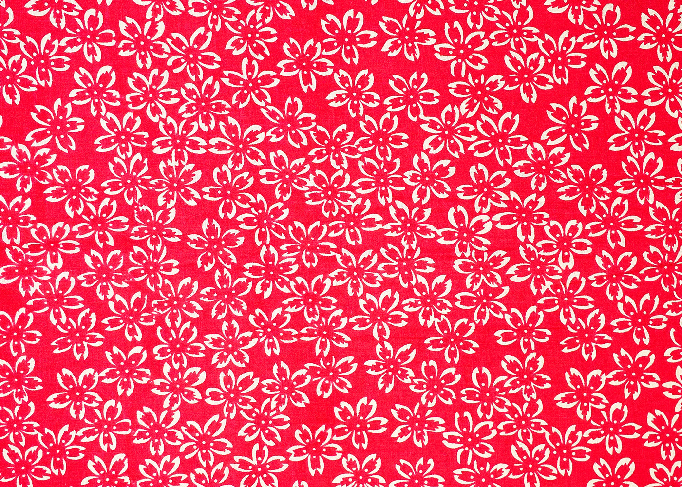 Pink Printed Cotton Fabric with Allover Flower Motifs 13778