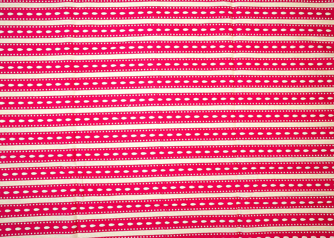 Pink Printed Cotton Fabric with Alternate Stripes 13779