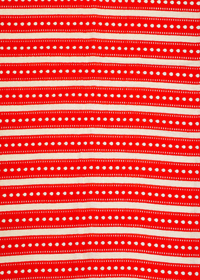 Hot Pink Printed Cotton Fabric with Alternate Stripes 13780