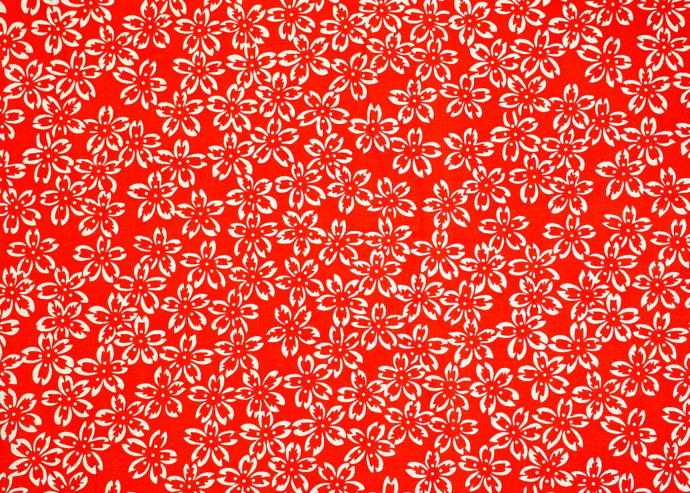 Hot Pink Printed Cotton Fabric with Allover Flower Motifs 13781