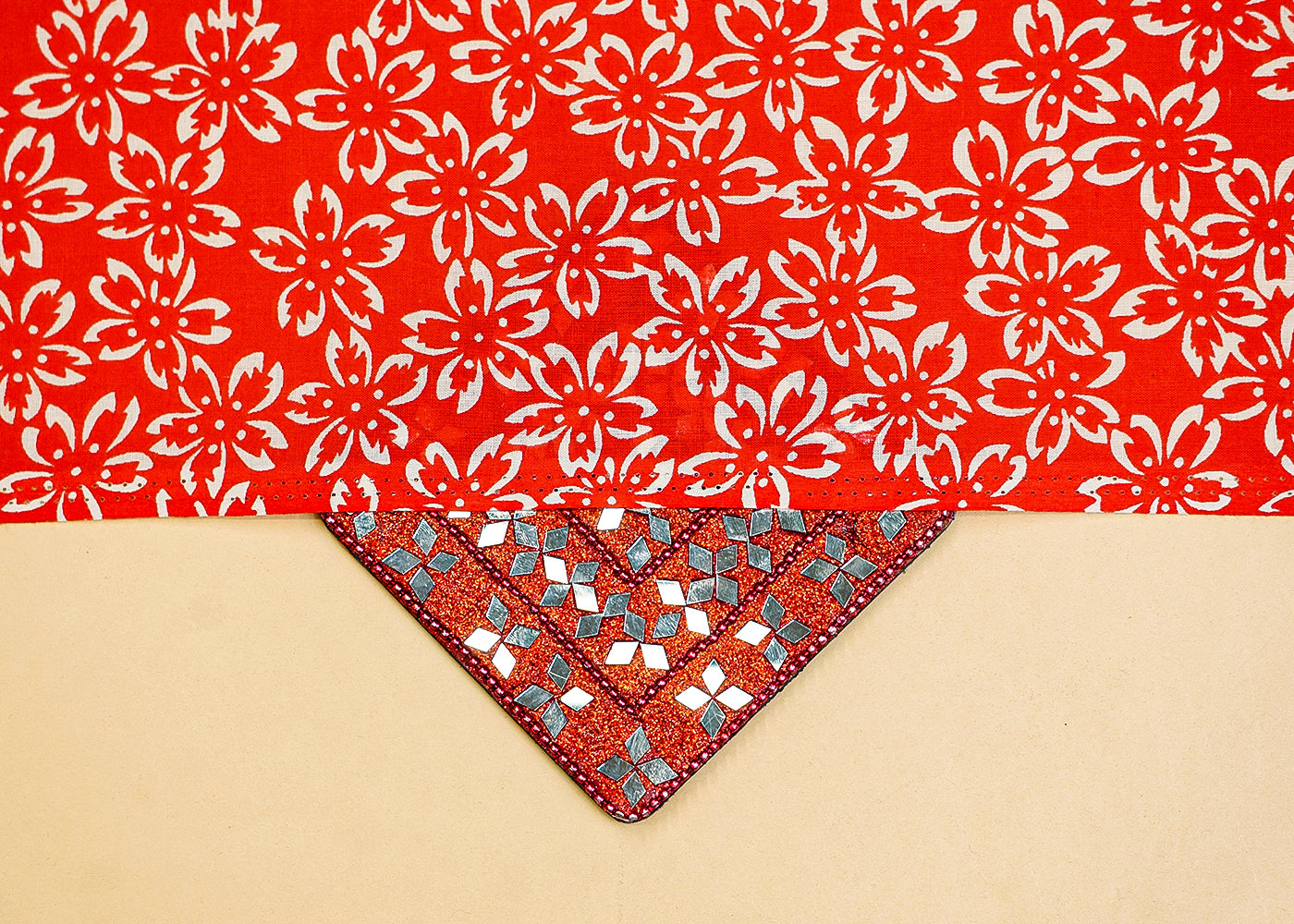 Hot Pink Printed Cotton Fabric with Allover Flower Motifs 13781