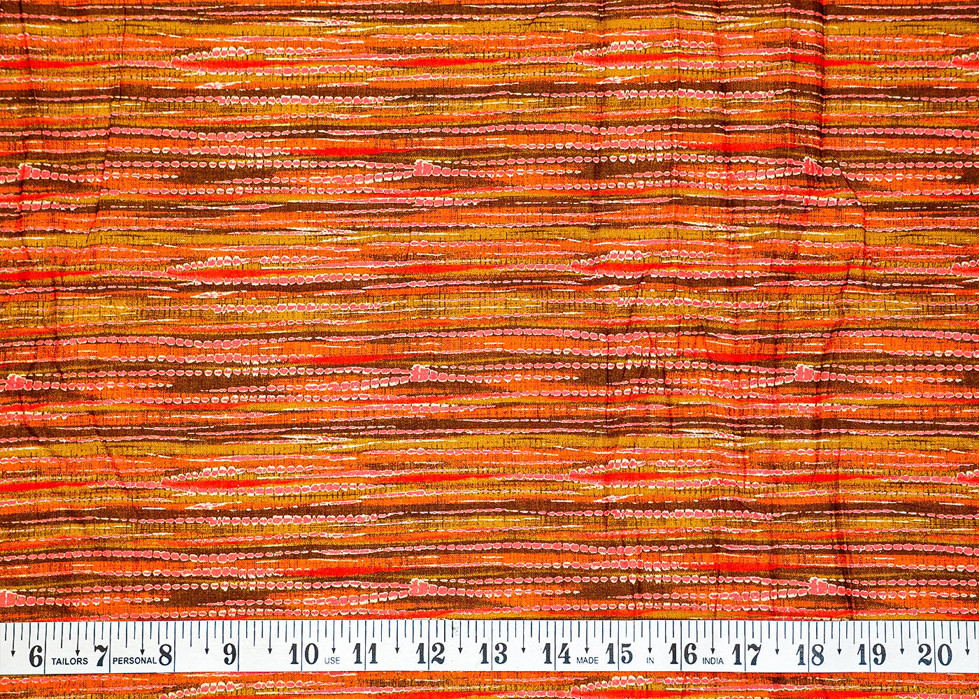 Brown And Malty Colour Cotton Fabric with Allover Brush Strokes 13826