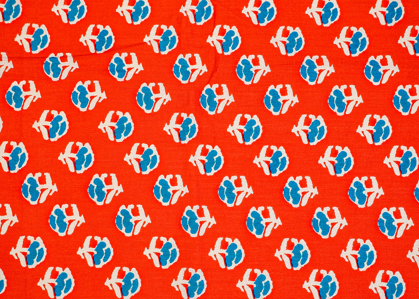 Red Cotton Fabric with Allover Floral Motifs 13833