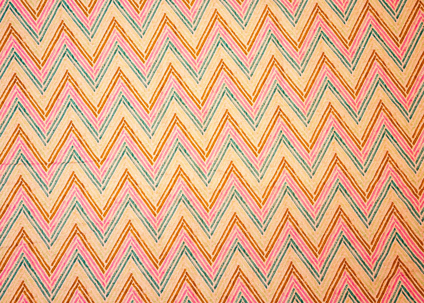 Pink Cotton Fabric with Allover Zig-Zag Pattern 13836