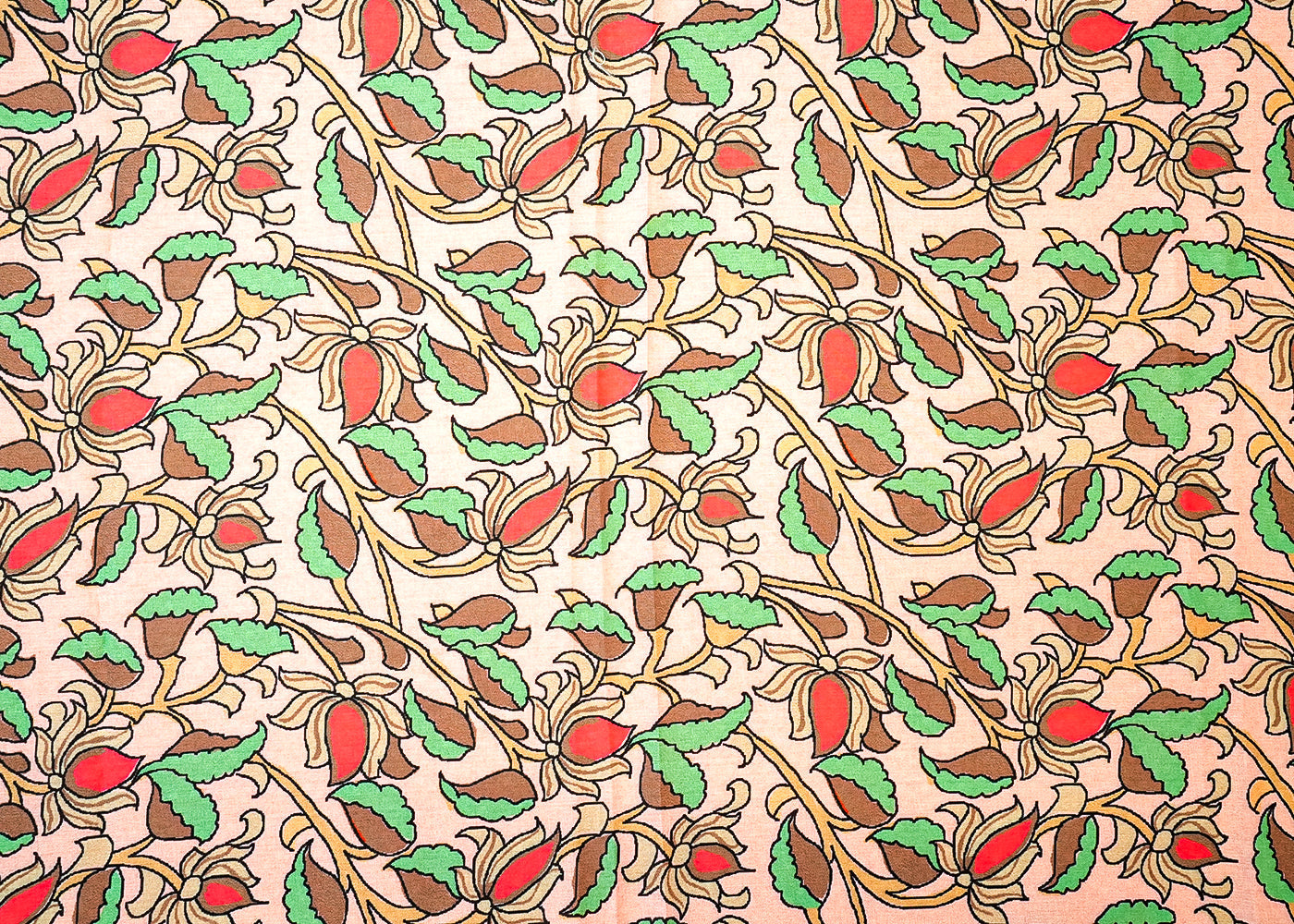 Light Pink Cotton Fabric with Allover Abstract Flower Pattern 13846