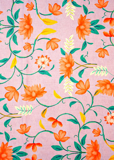 Lavender Cotton Fabric with Allover Floral Pattern 13848