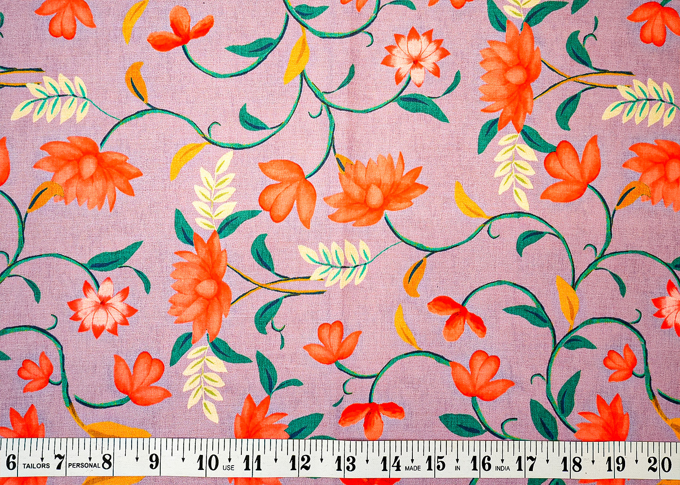 Lavender Cotton Fabric with Allover Floral Pattern 13848