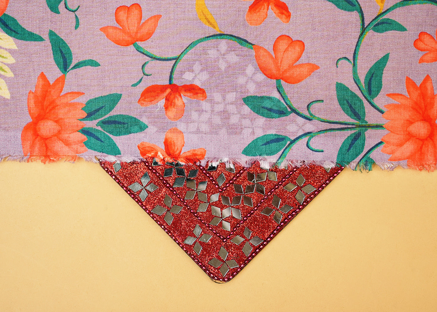 Lavender Cotton Fabric with Allover Floral Pattern 13848