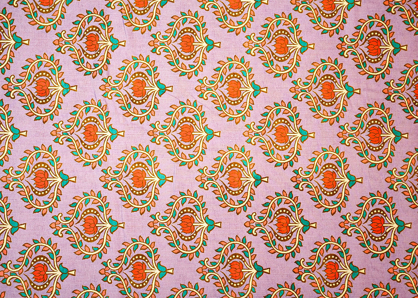 Purple Cotton Fabric with Allover Abstract Flower Motifs 13858