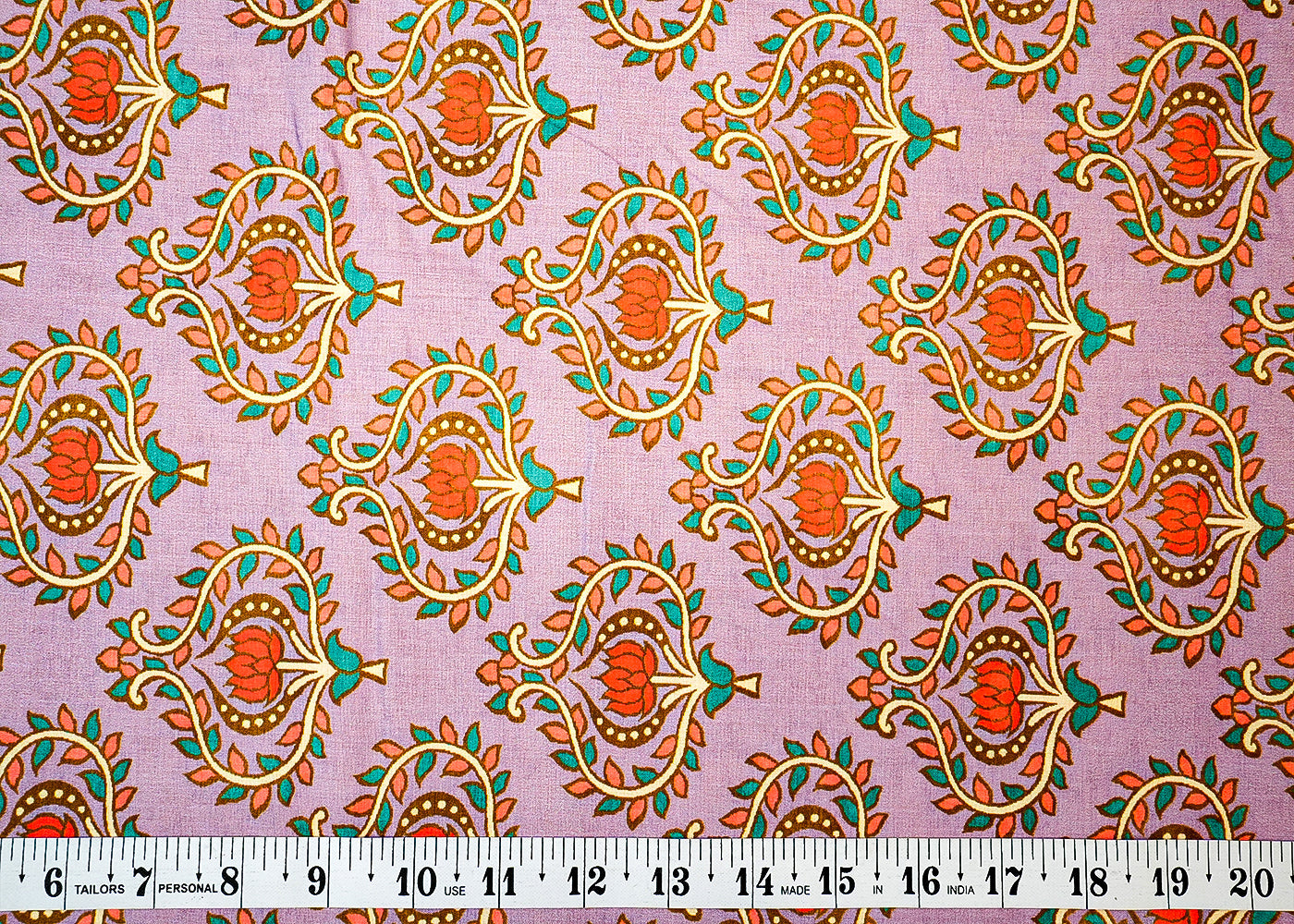 Purple Cotton Fabric with Allover Abstract Flower Motifs 13858