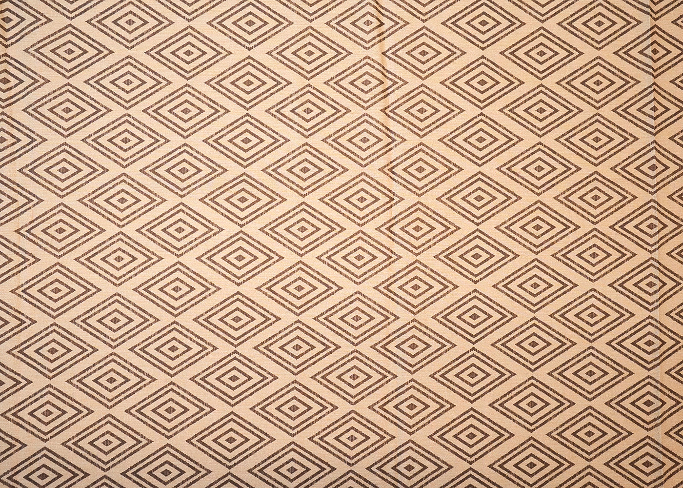 Beige Cotton Fabric with Allover Diamond-Shaped Pattern 13862