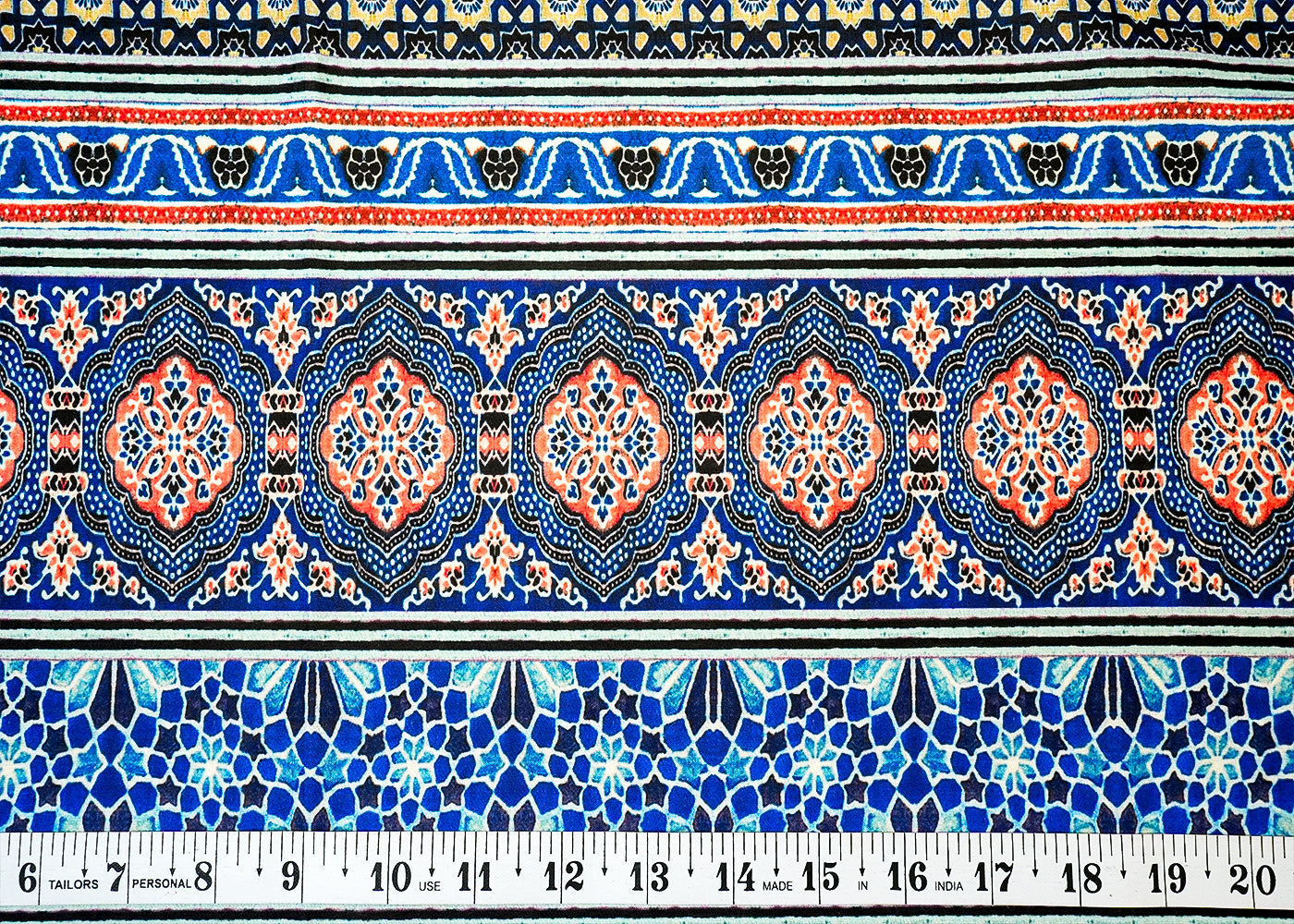 Blue Cotton Fabric with Traditional Stripes Pattern 13864