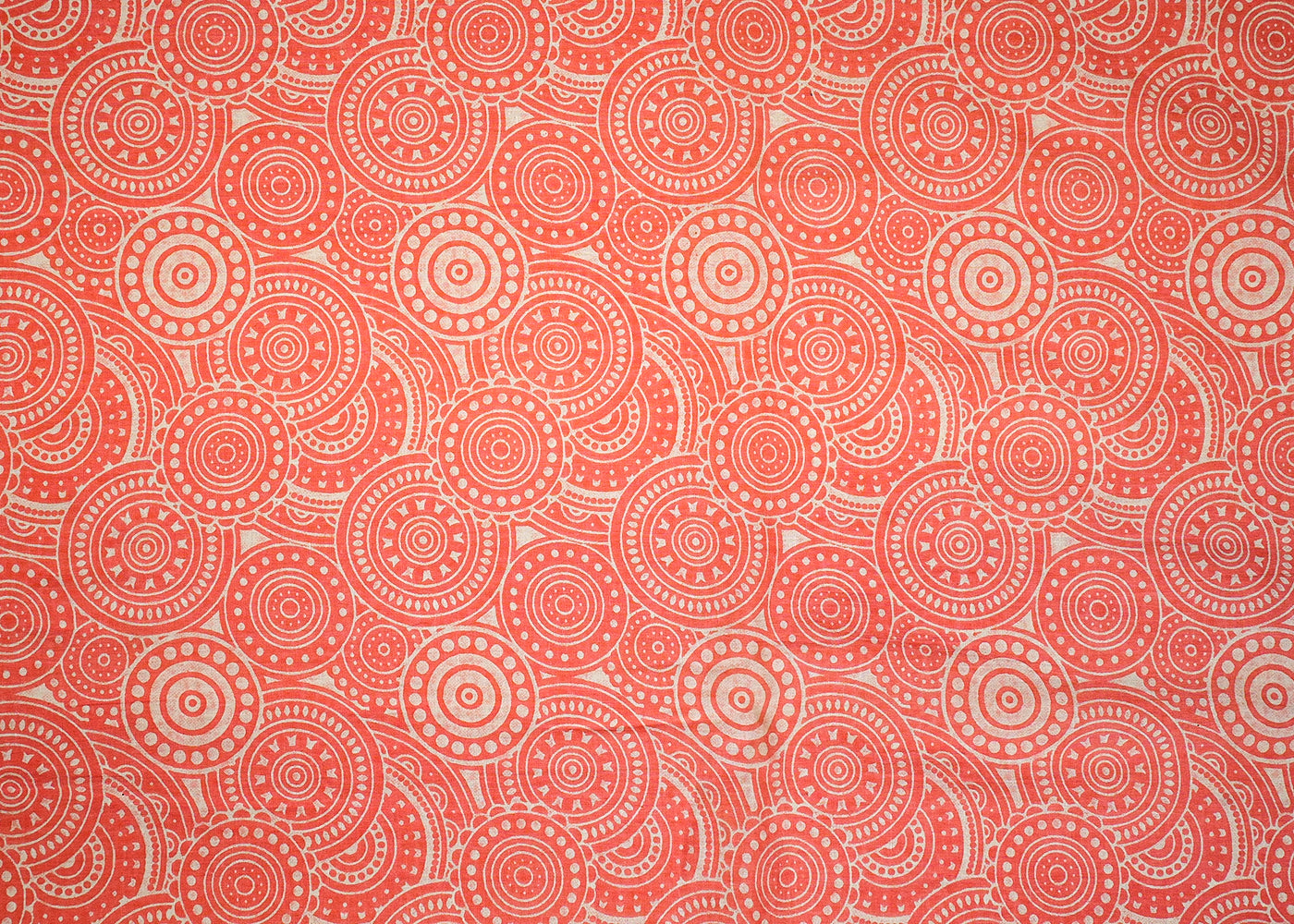 Peach Fine Cotton Fabric with Allover Circle Pattern 13881