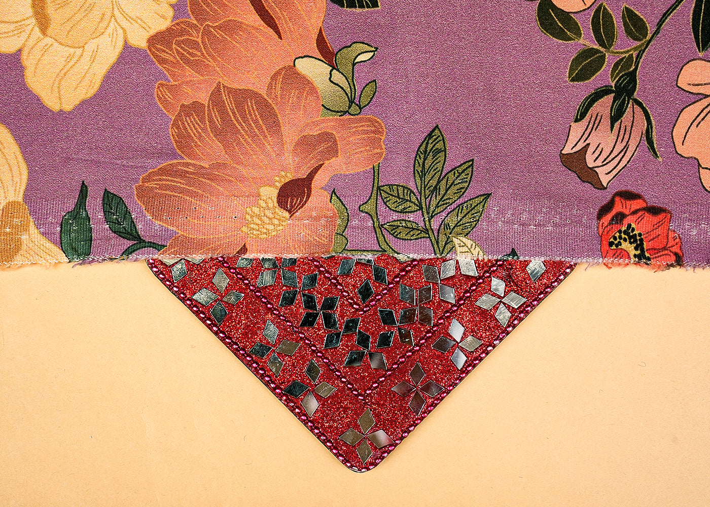 Purple Cotton Silk Fabric with Allover Flower Print 13909