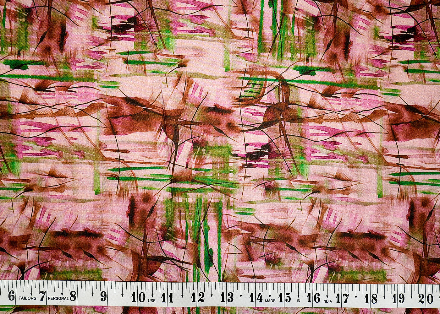 Onion Cotton Silk Fabric with Allover Brush Strokes Effect 13914