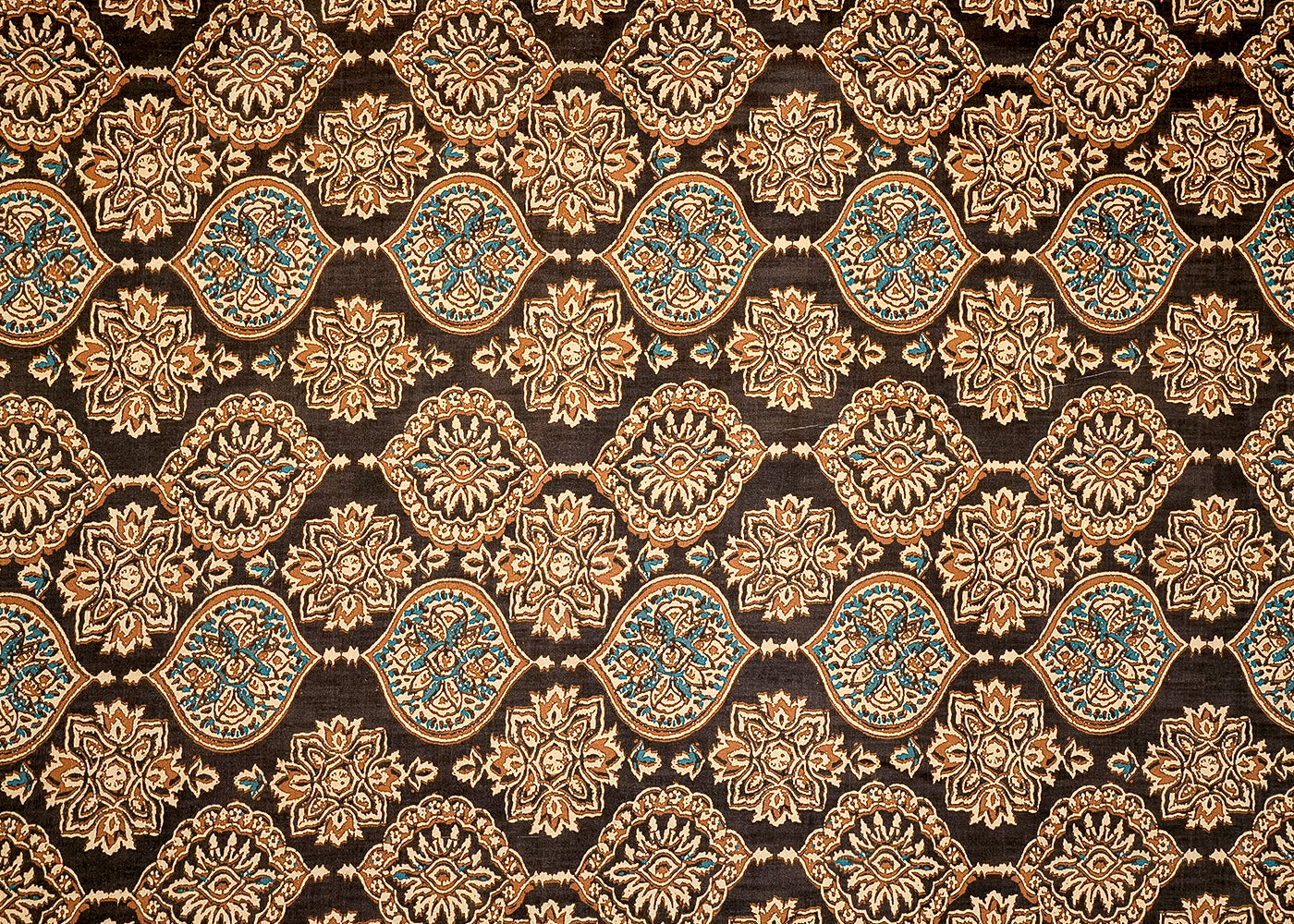 Brown Cotton Silk Fabric with Allover Traditional Motifs 13915