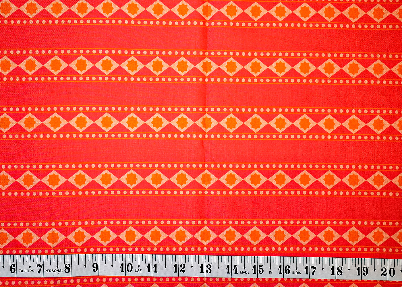 Gajri Cotton Silk Fabric with Alternate Stripes Pattern 13923