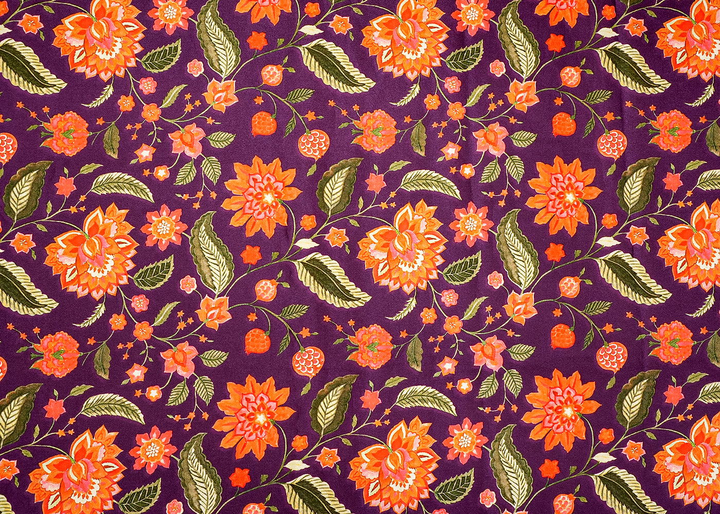 Purple Cotton Silk Fabric with Allover Flower Print 13934