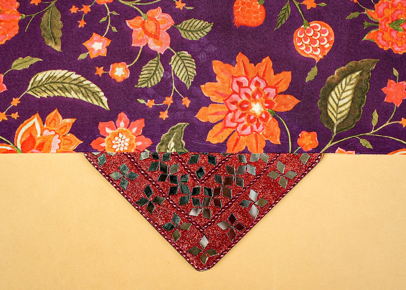 Purple Cotton Silk Fabric with Allover Flower Print 13934