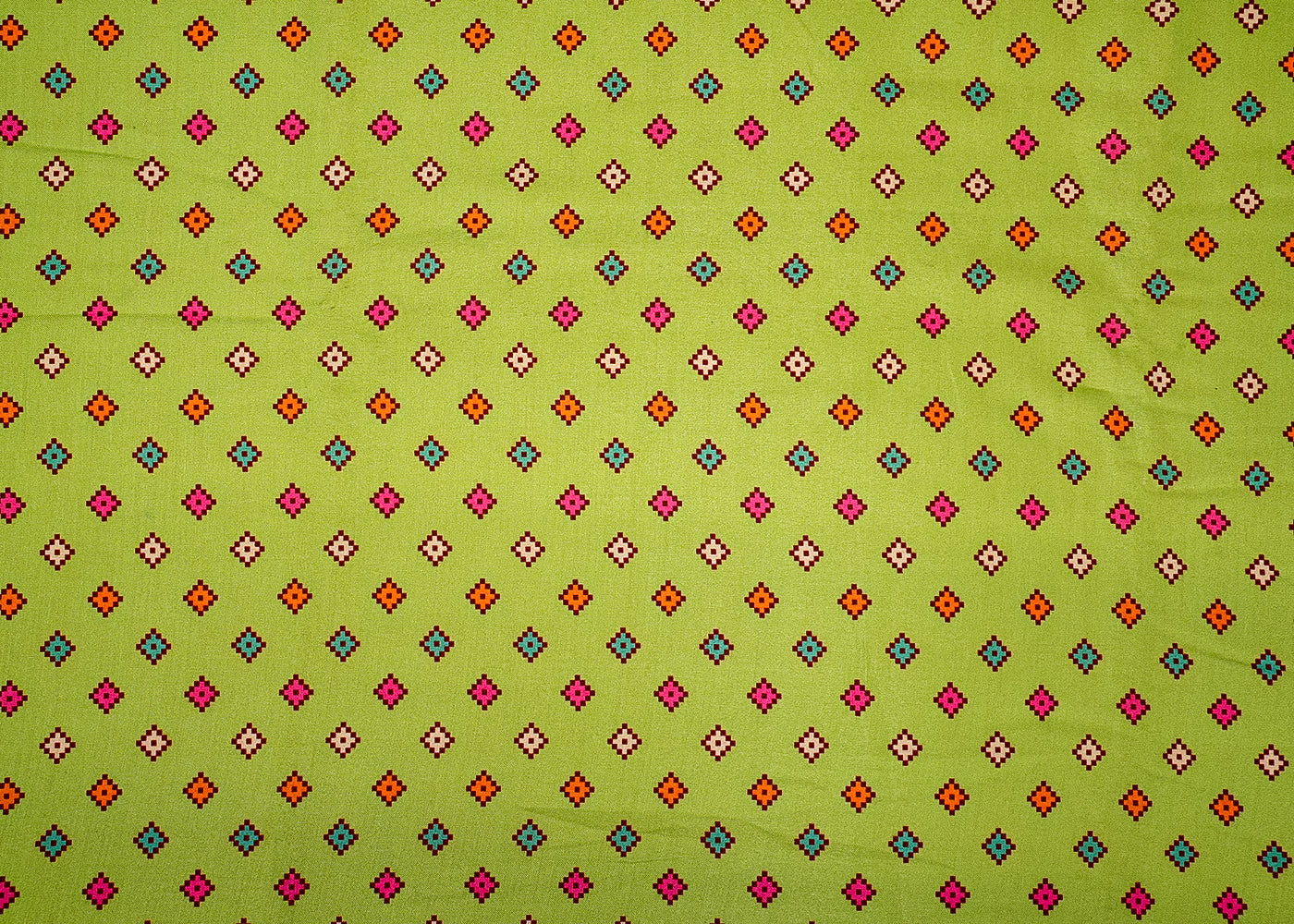 Gajri Cotton Silk Fabric with Allover Multi-Color Diamond Boxes 13938