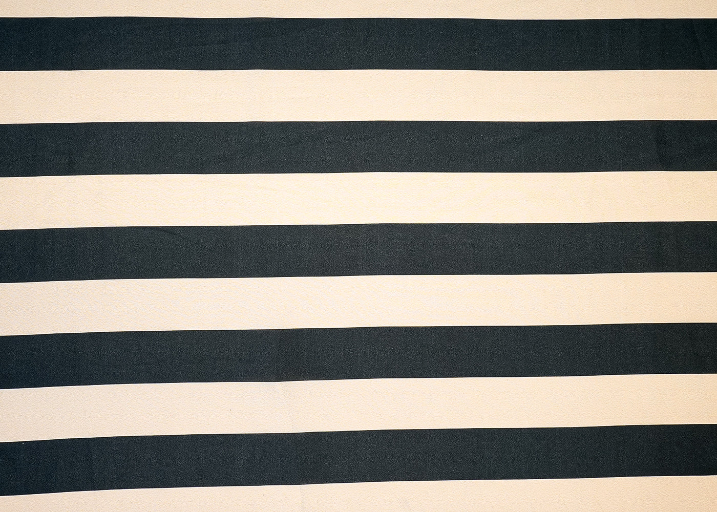 Beige And Blue Moss Crepe Fabric with Alternate Stripes 13950