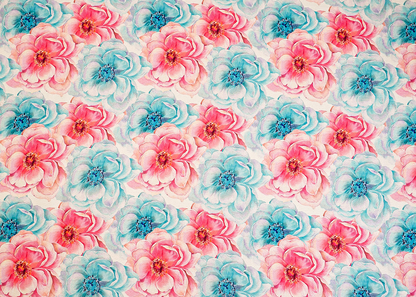 White Moss Crepe Fabric with Allover Flower Motif 13958