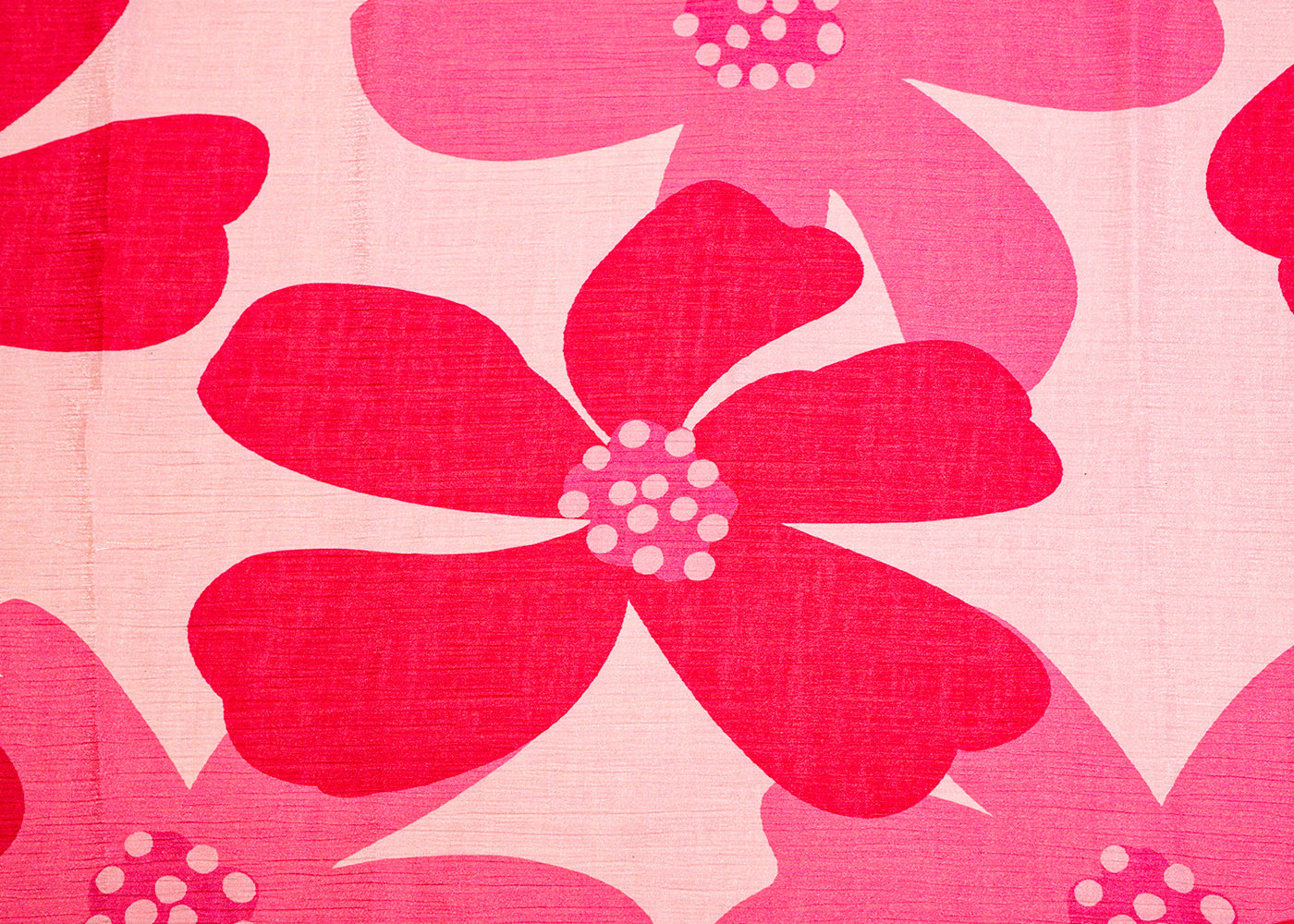 Pink Chinon Chiffon Fabric with Allover Big Floral Pattern 13961