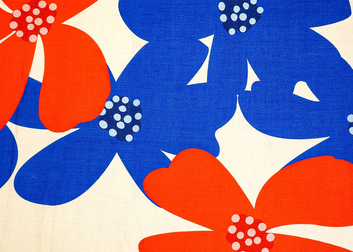 Red & Blue Chinon Chiffon Fabric with Allover Multi-Color Flowers 13965