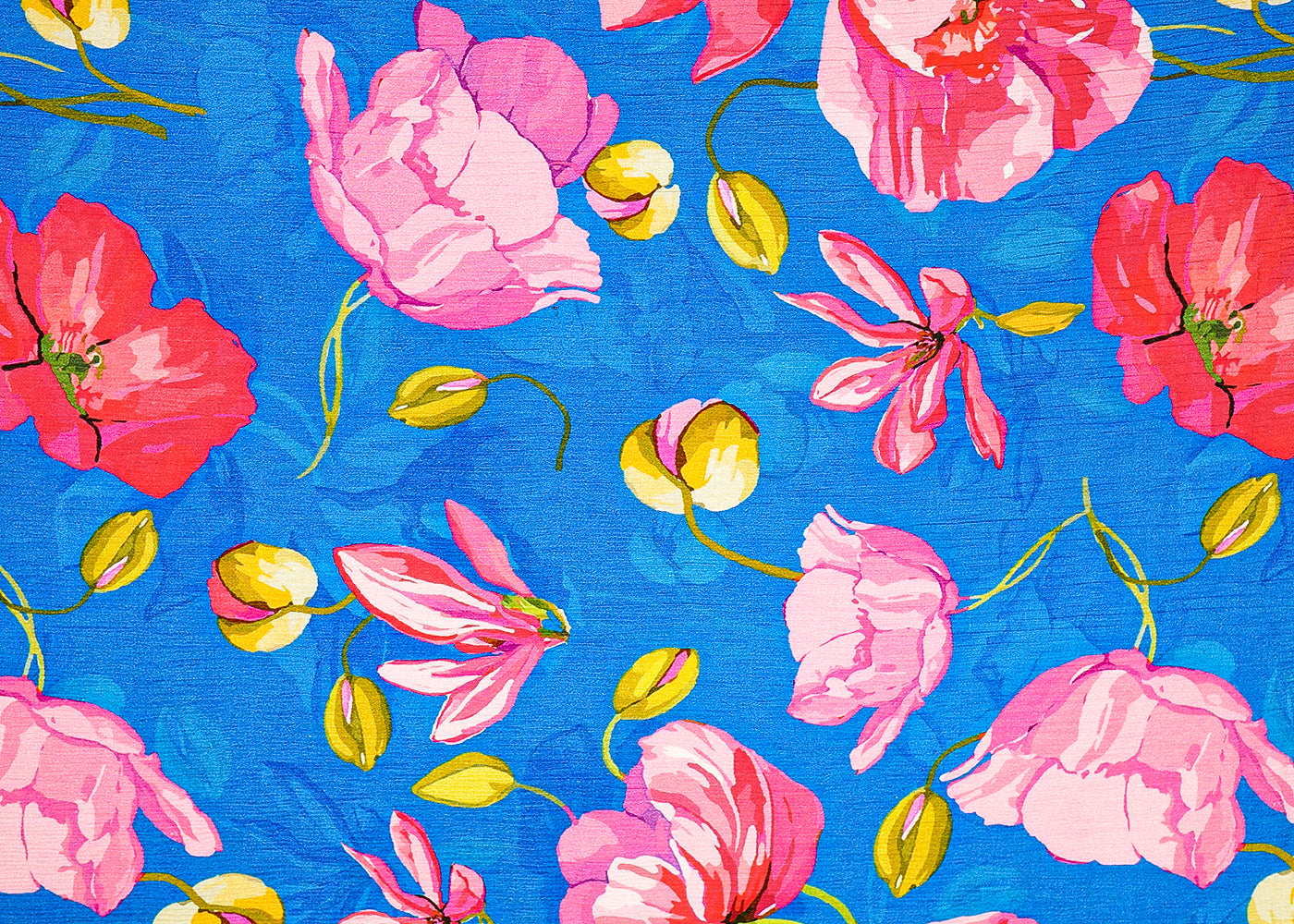 Blue Chinon Chiffon Fabric with Allover Floral Motifs 13970