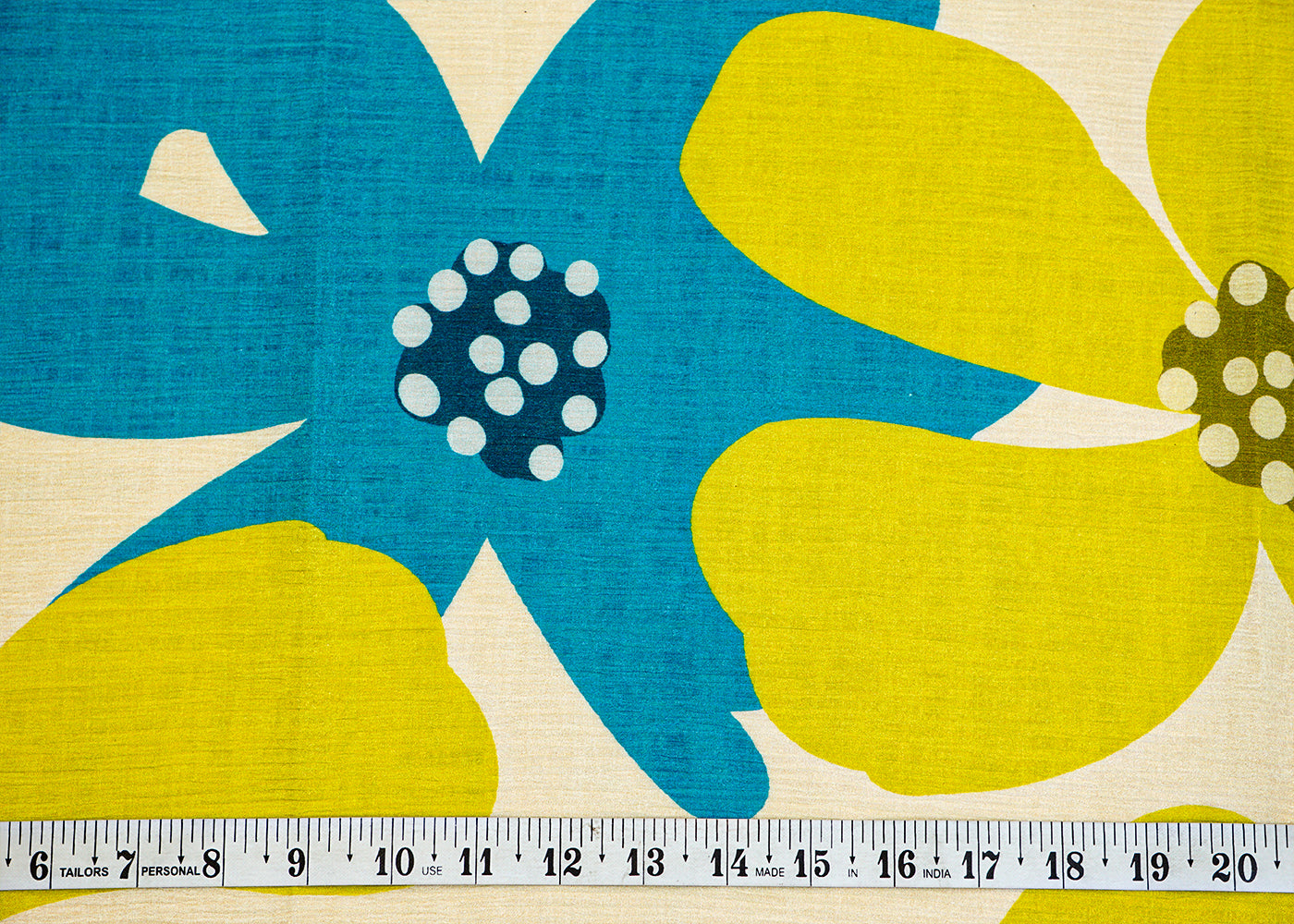 Blue & Green Chinon Chiffon Fabric with Allover Multi-Color Flowers 13971