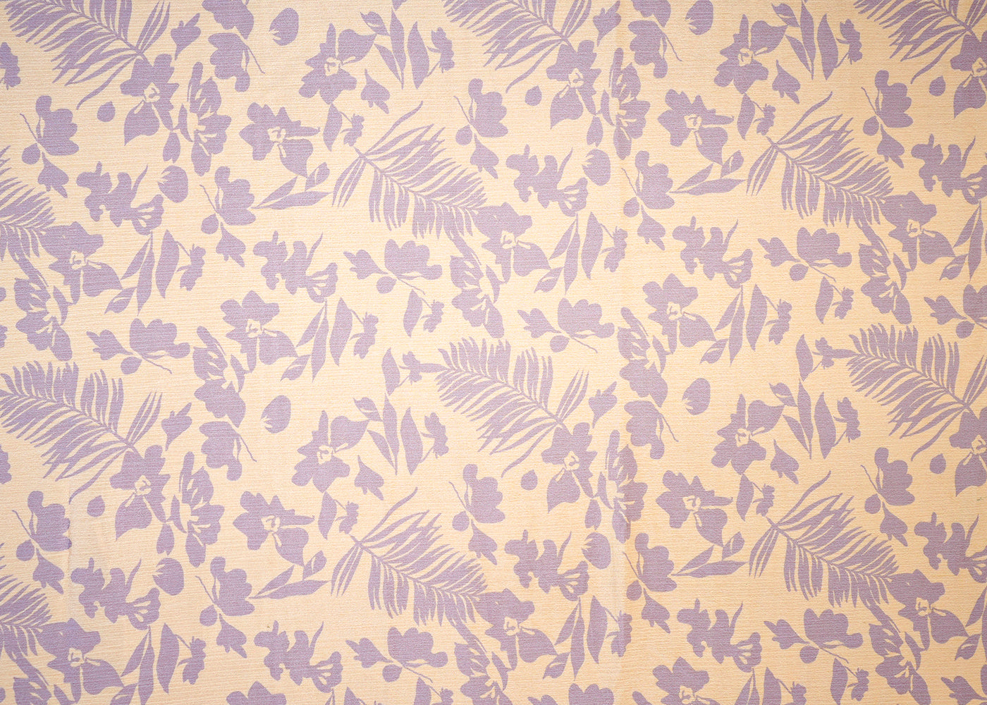 Beige Chinon Chiffon Fabric with Allover Flowers and Leaves 13981