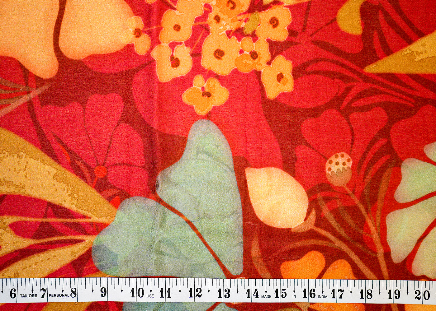 Wine Chinon Chiffon Fabric with Allover Floral Pattern 13988