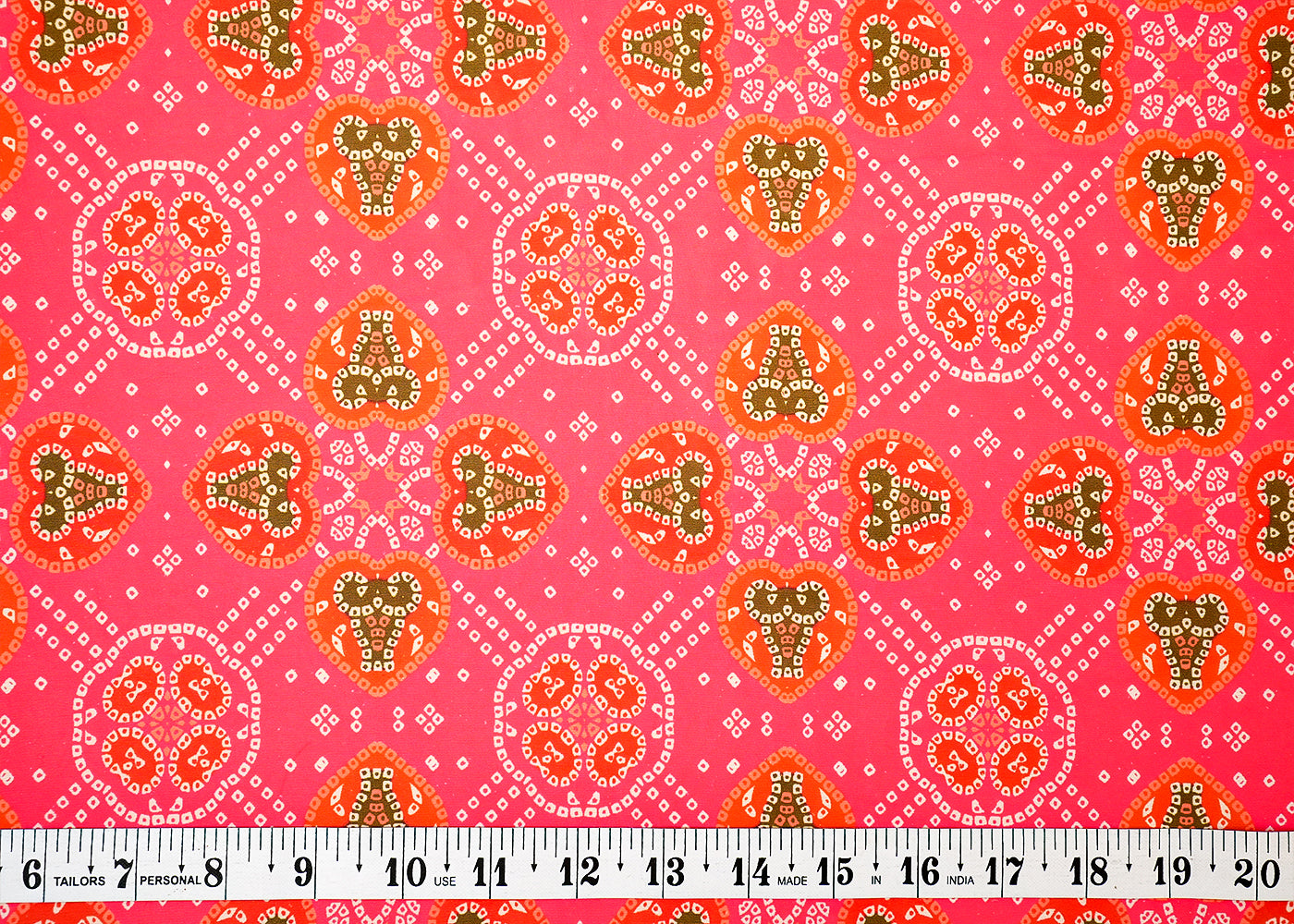 Pink Georgette Fabric with Allover Bandhani Prints 13996