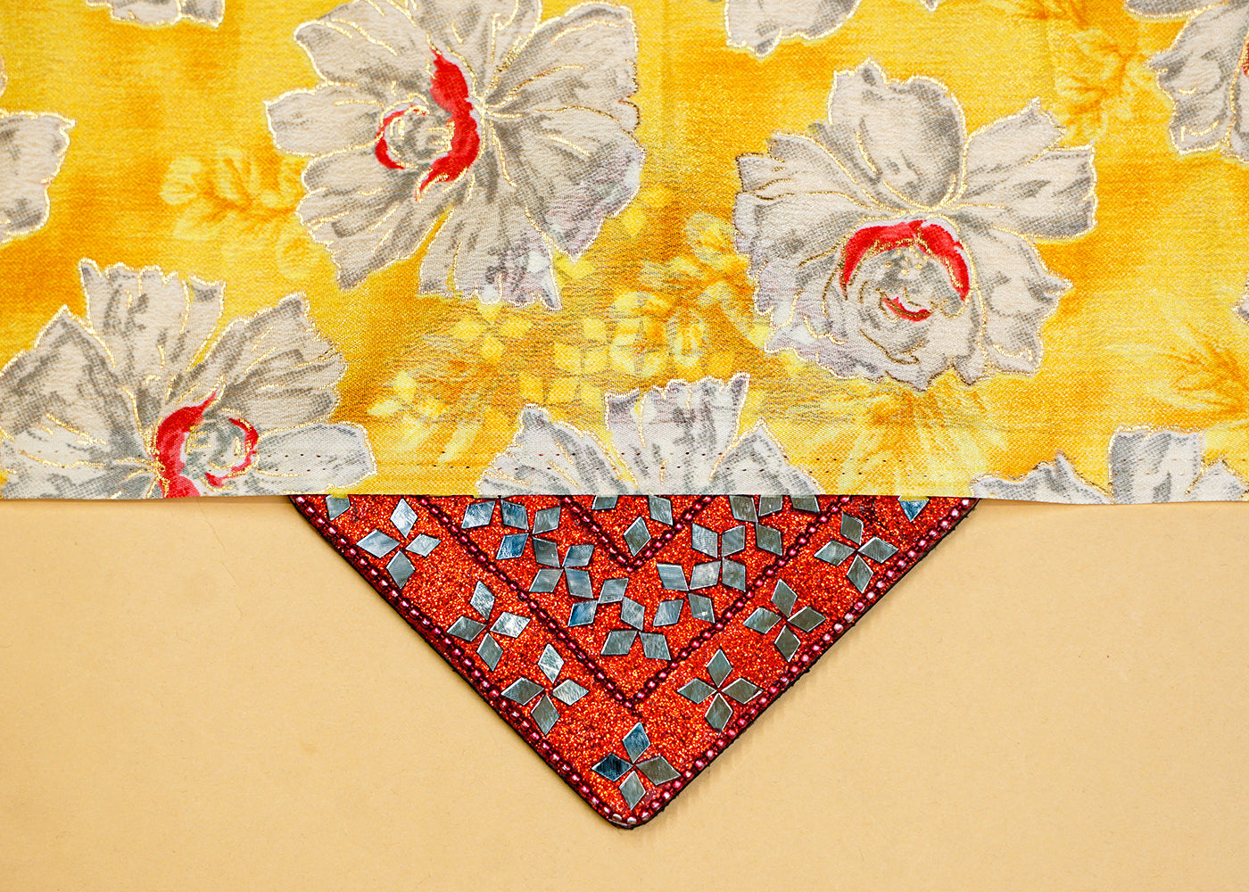 Yellow Chinon Chiffon Fabric with Allover White Flowers 14010
