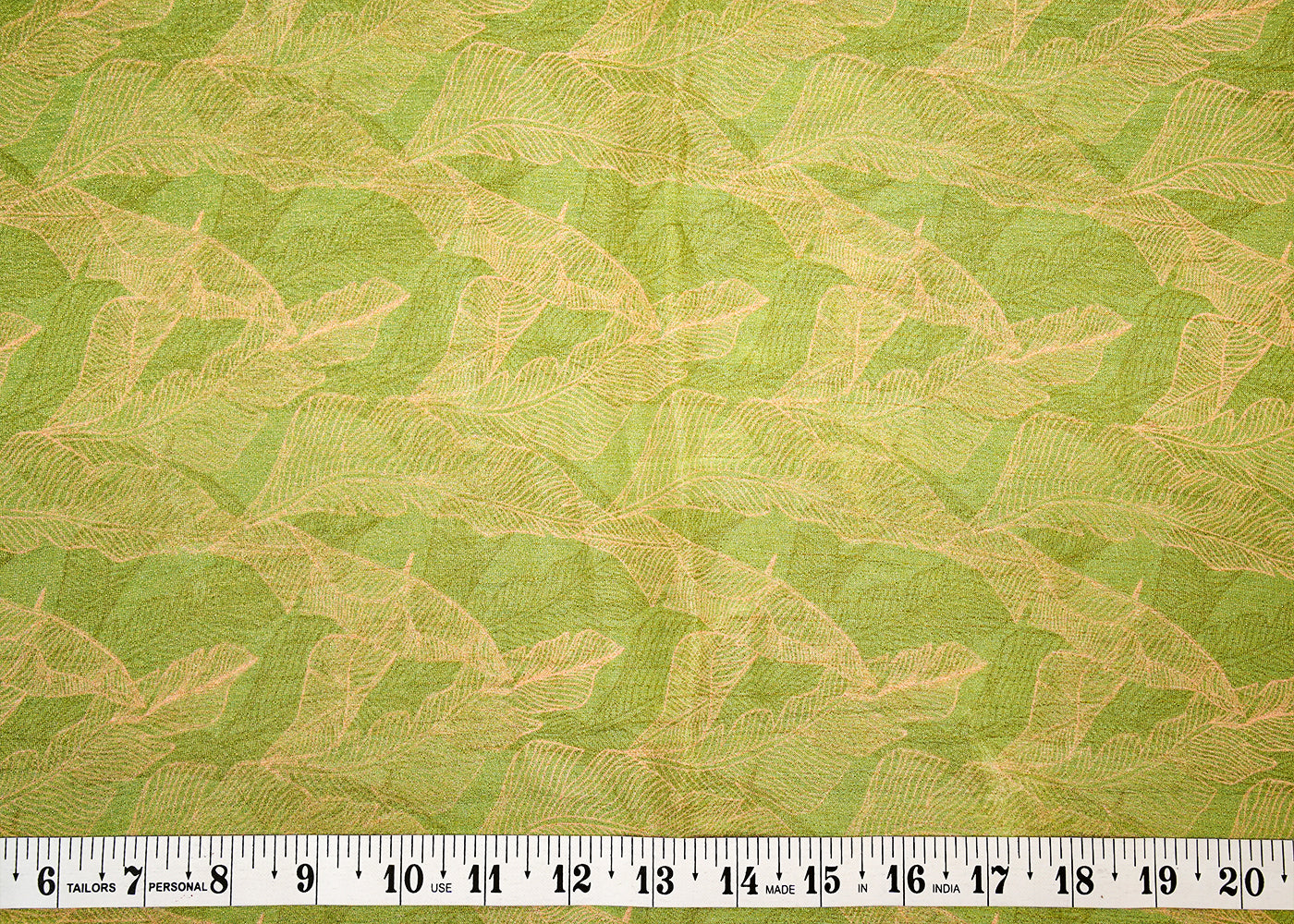 Light Green Crushed Tissue Fabric with Allover Floral Print and Lurex Thread 14025