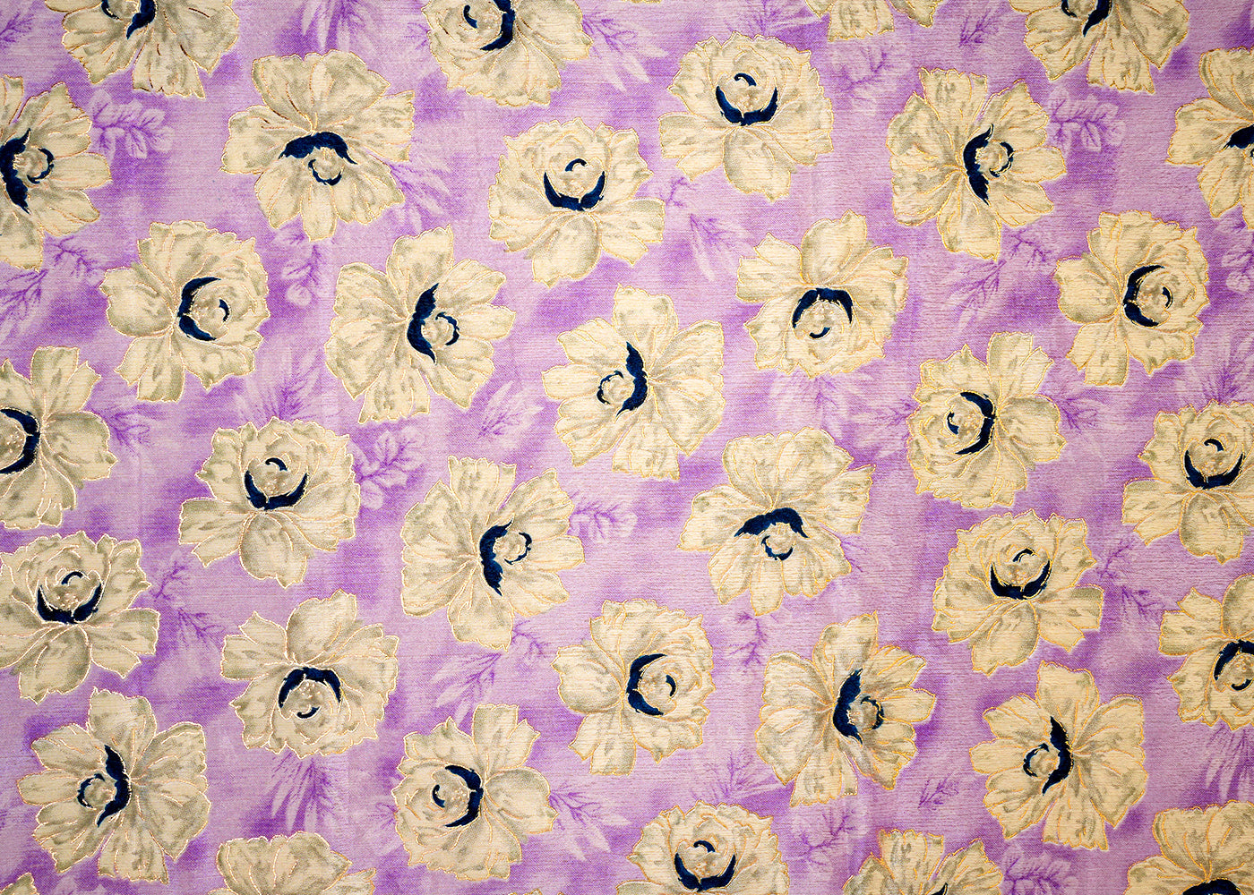 Lavender Chinon Chiffon Fabric with Allover White Flowers 14031