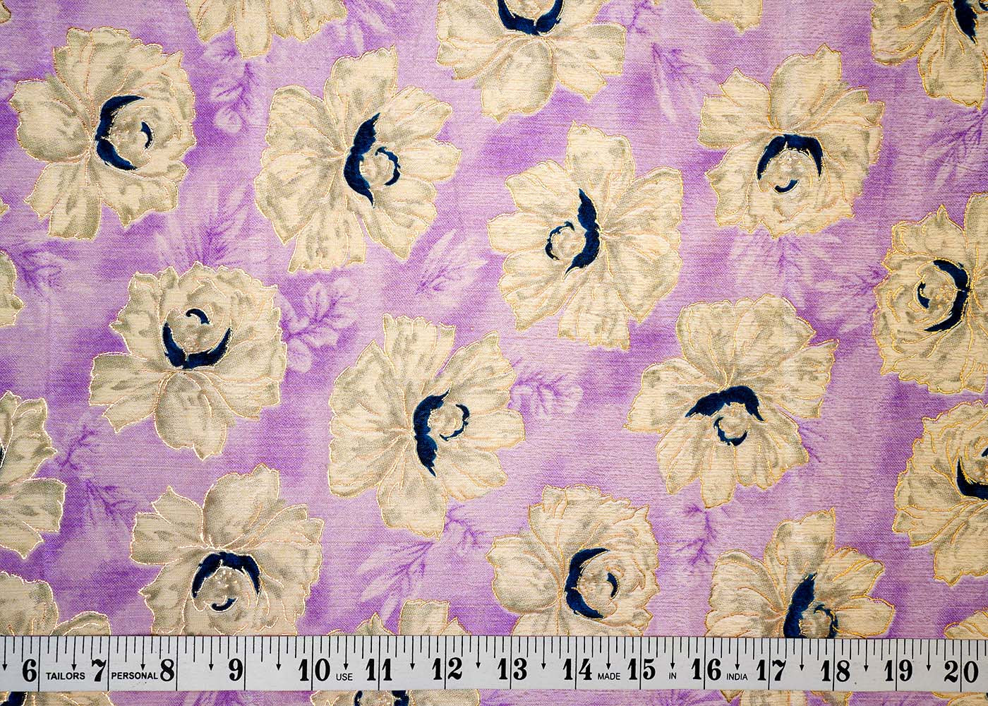 Lavender Chinon Chiffon Fabric with Allover White Flowers 14031