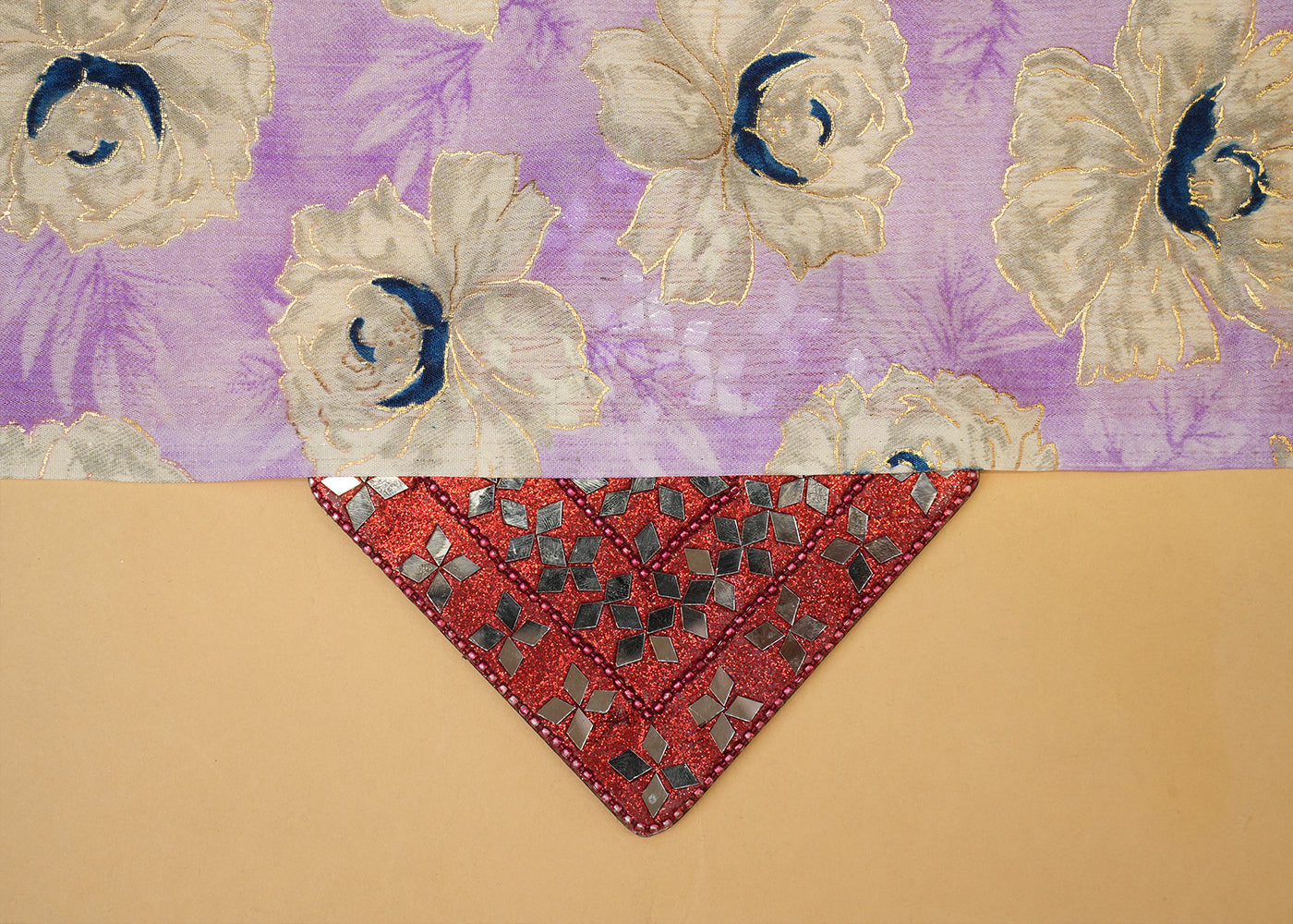 Lavender Chinon Chiffon Fabric with Allover White Flowers 14031