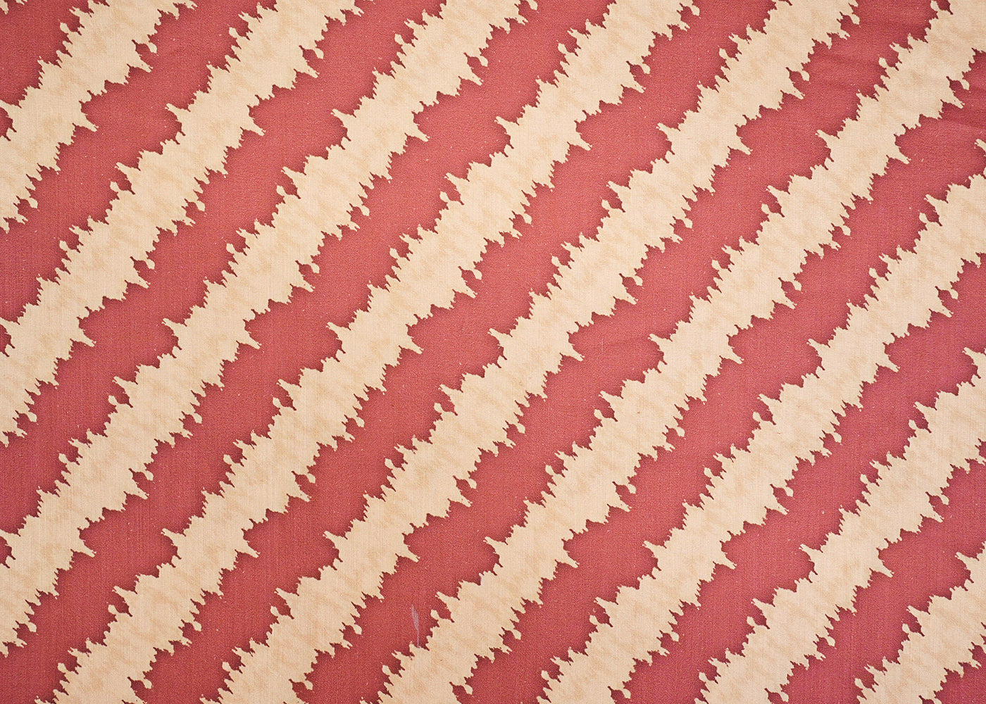 Old Rose Pink Muslin Fabric with Allover Diagonal Stripes 14047