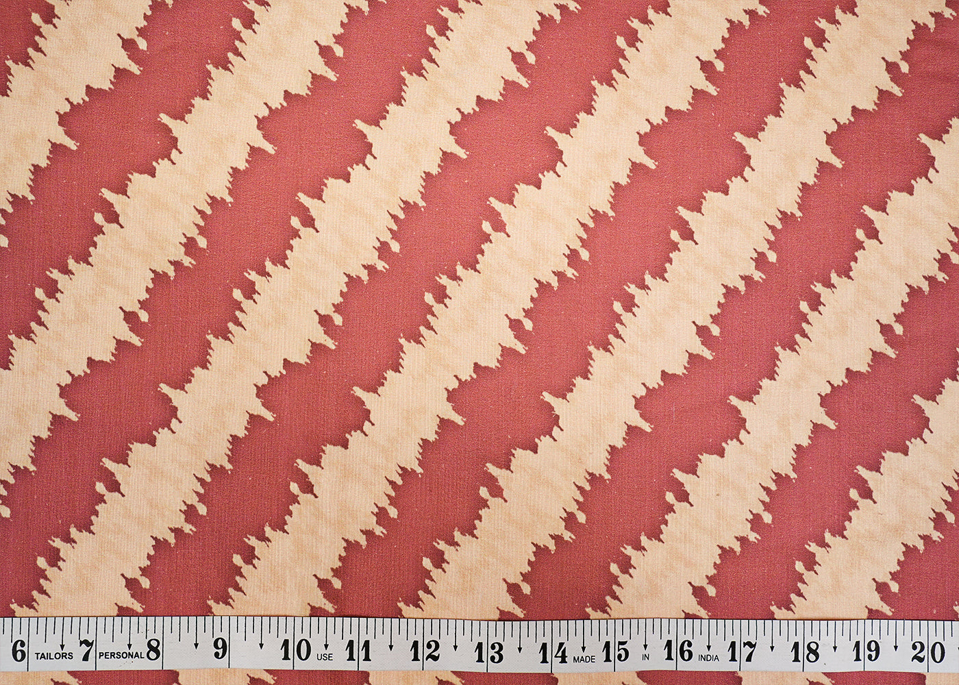 Old Rose Pink Muslin Fabric with Allover Diagonal Stripes 14047