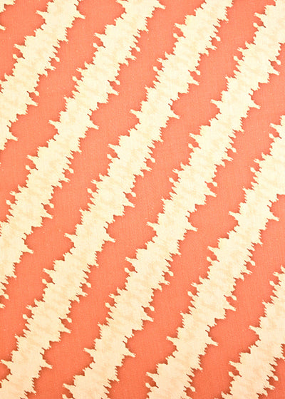 Dark Peach Muslin Fabric with Allover Diagonal Stripes 14049