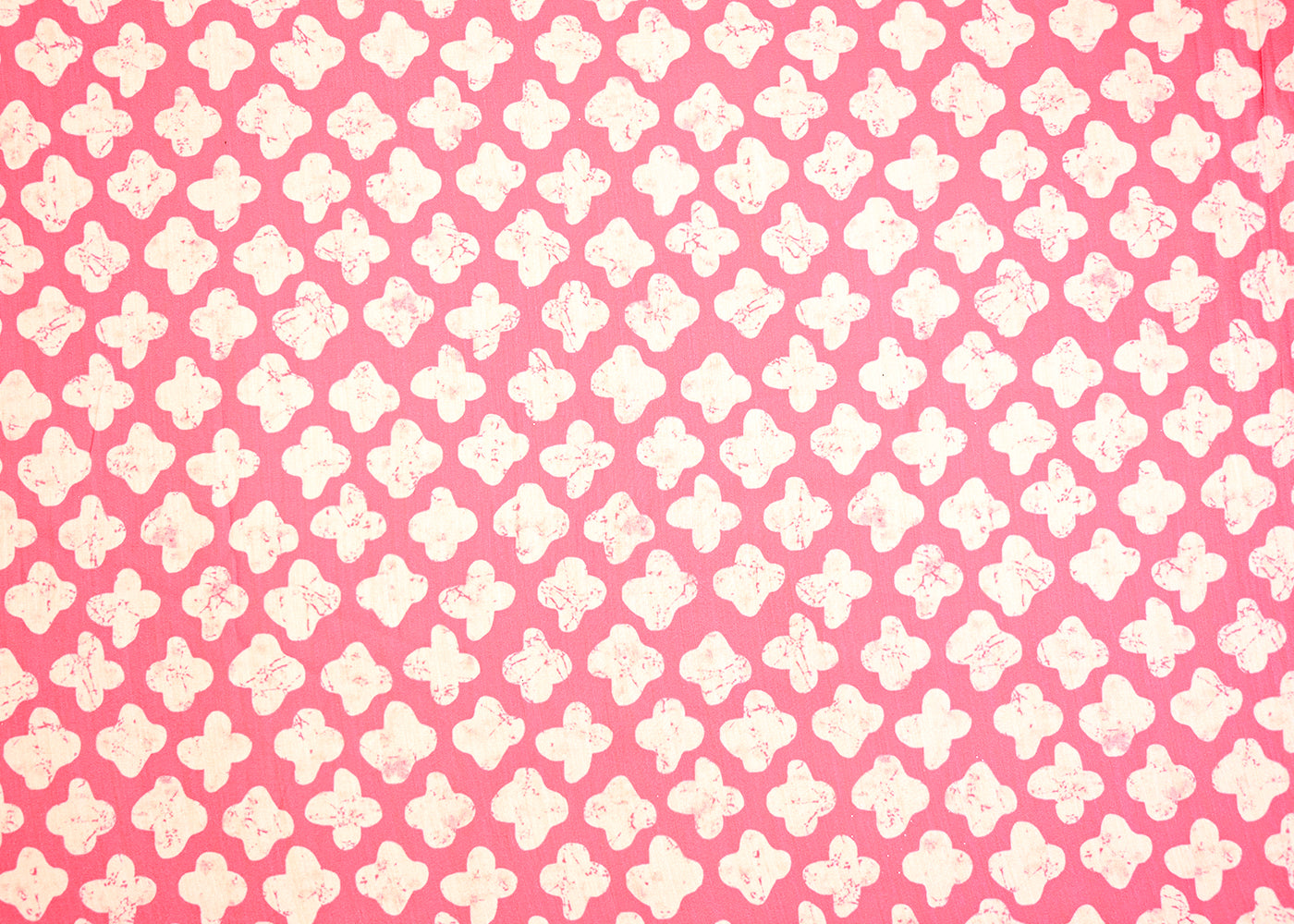 Pink Viscose Cotton Silk Fabric with Allover Abstract Batik Motif 14050