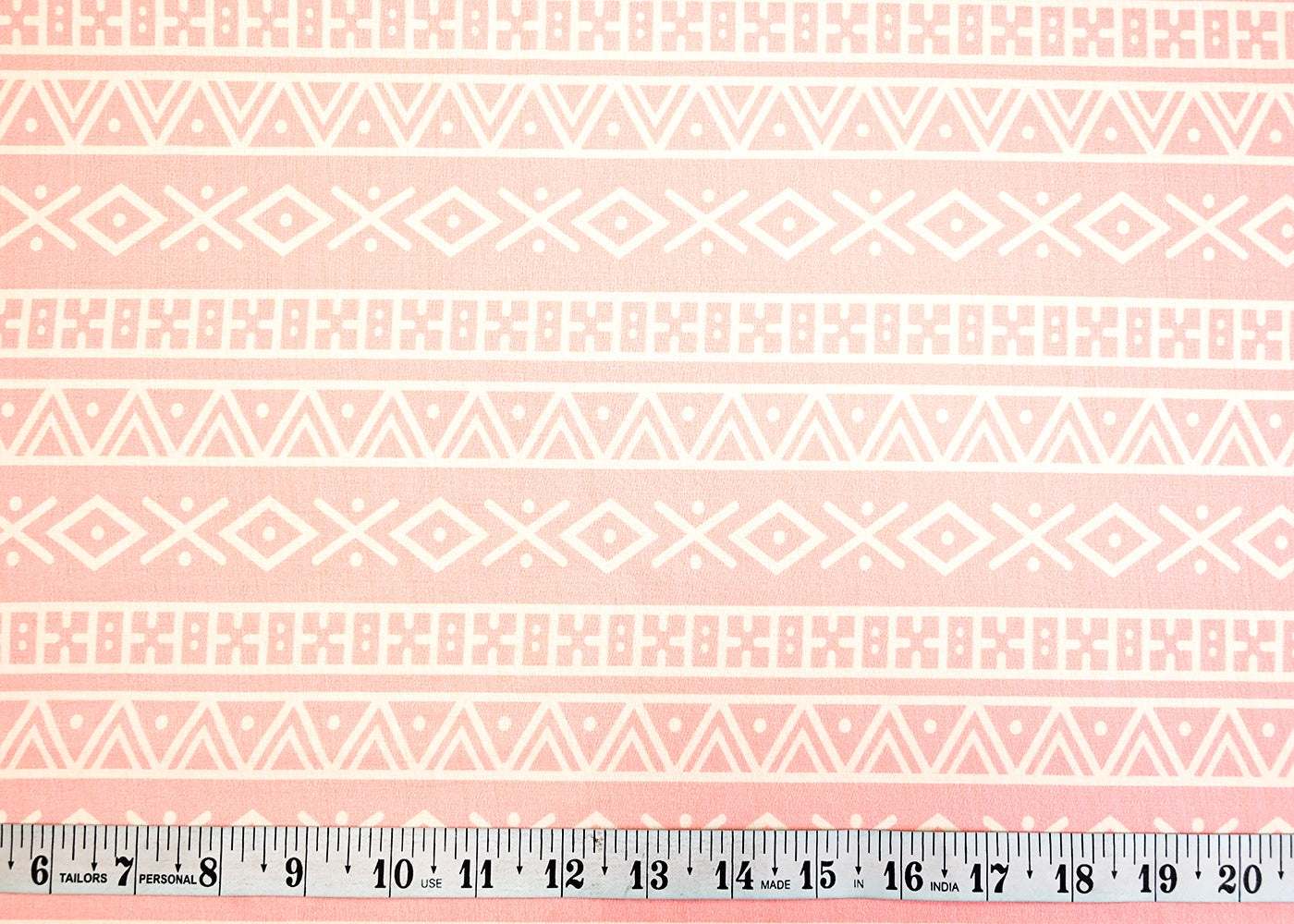 Baby Pink Muslin Fabric with Alternate Stripes 14052