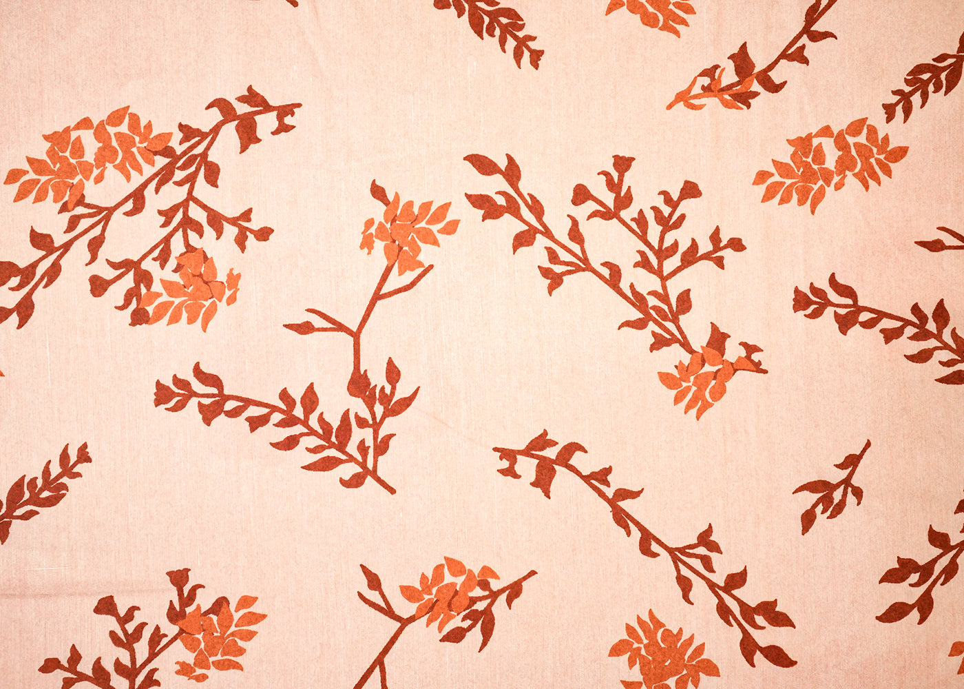 Sand Brown Modal Muslin Fabric with Allover Floral Pattern 14056