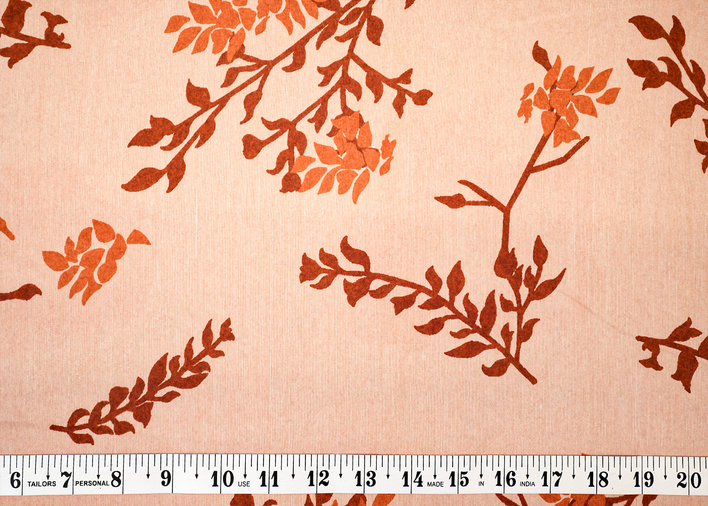 Sand Brown Modal Muslin Fabric with Allover Floral Pattern 14056