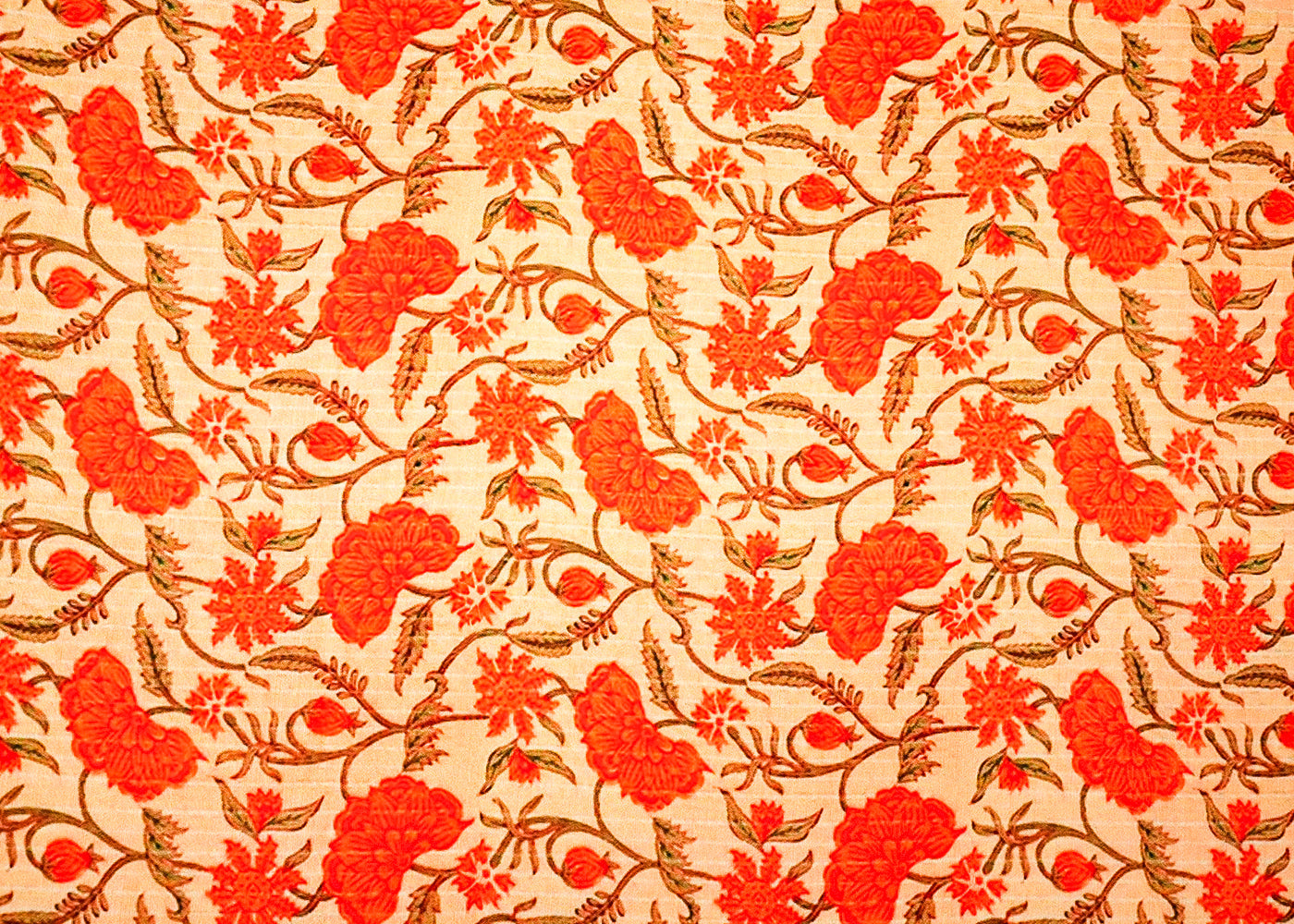 Cream Muslin Fabric with Allover Floral Pattern 14063