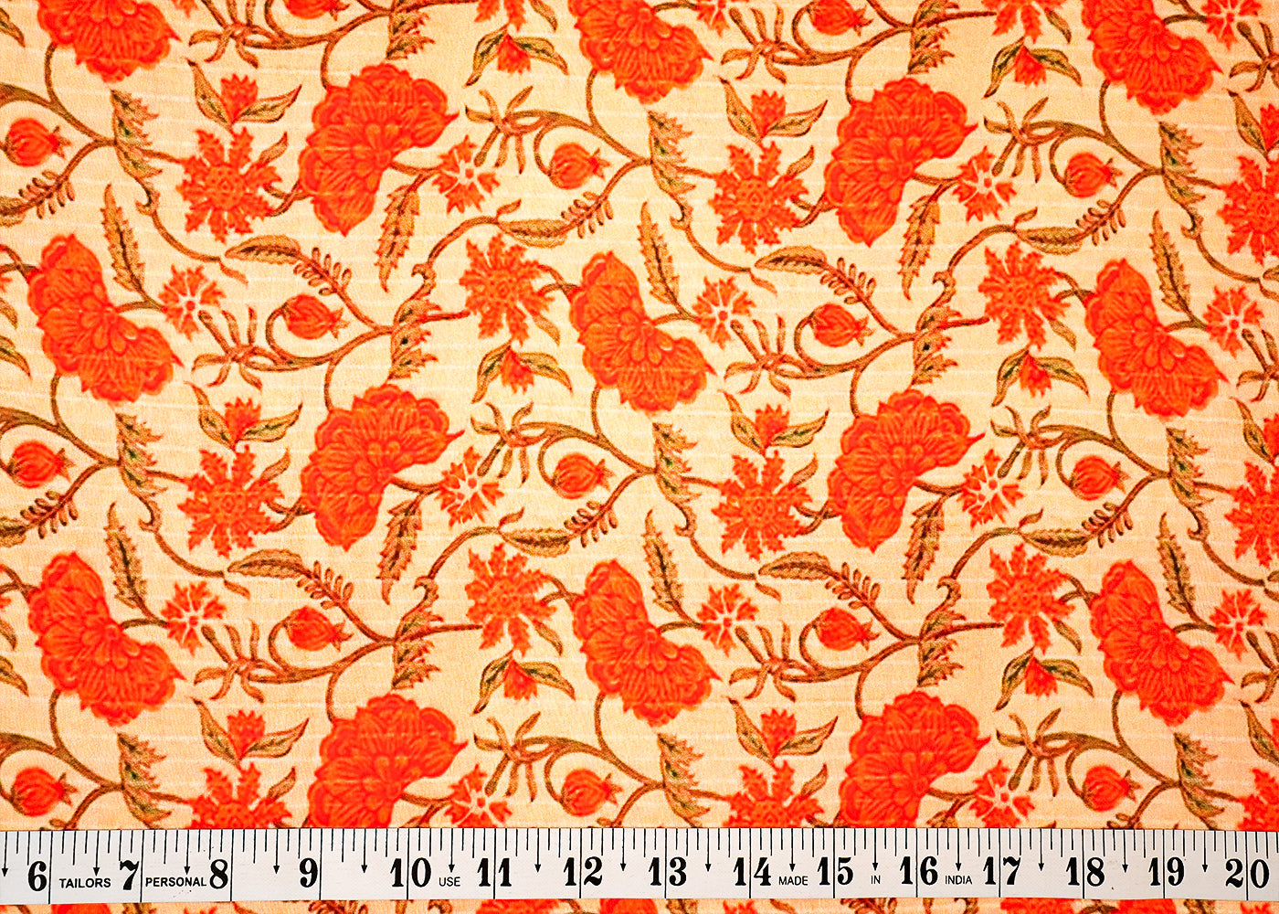 Cream Muslin Fabric with Allover Floral Pattern 14063