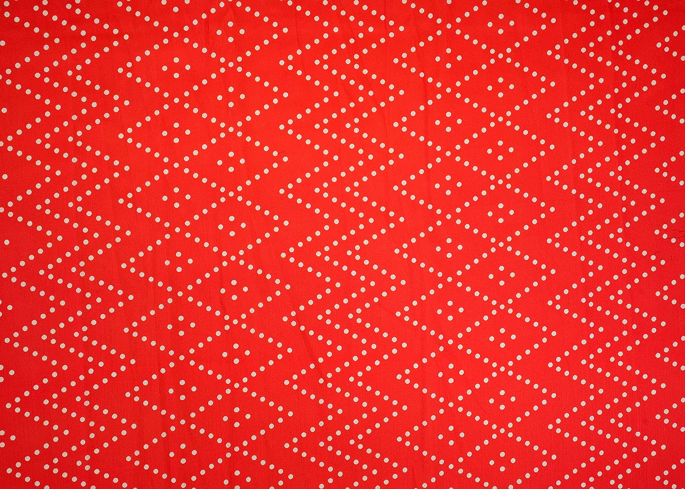 Red Muslin Fabric with Polka Dot Print 14069