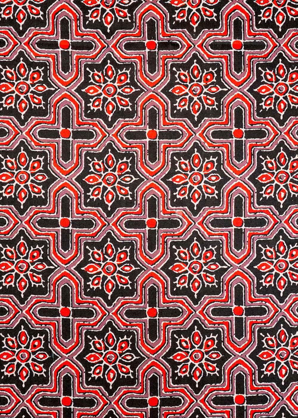 Black-Muslin-Fabric-with-Allover-Traditional-Print-14077